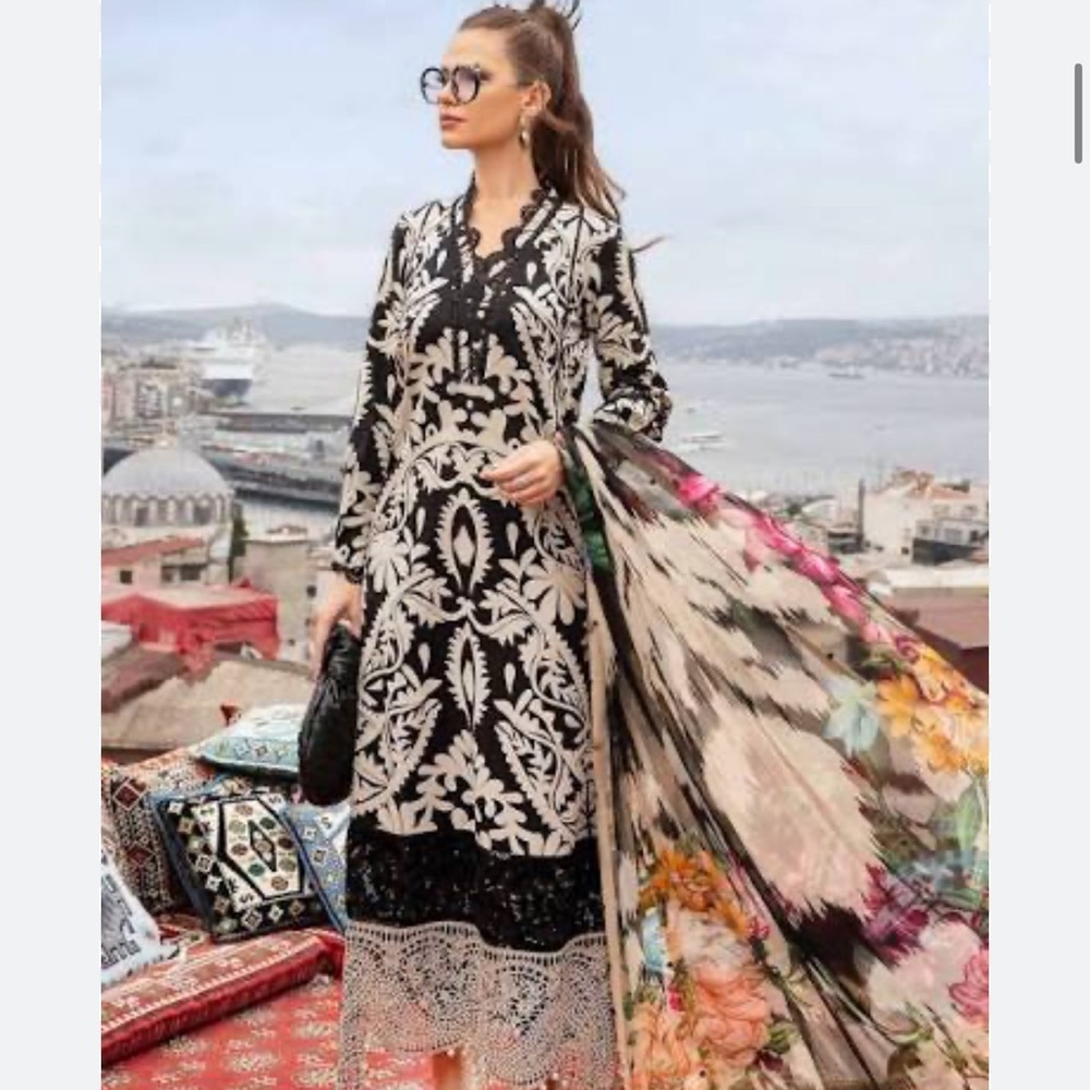 Maria b three piece M print cambric dress